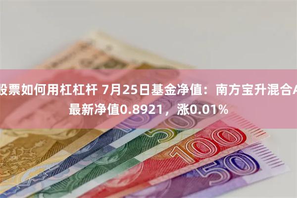 股票如何用杠杠杆 7月25日基金净值：南方宝升混合A最新净值0.8921，涨0.01%