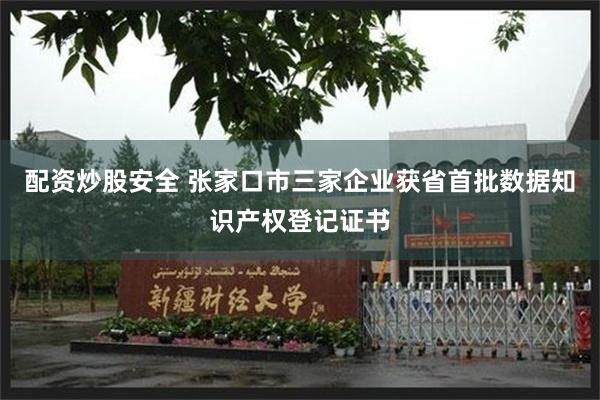 配资炒股安全 张家口市三家企业获省首批数据知识产权登记证书