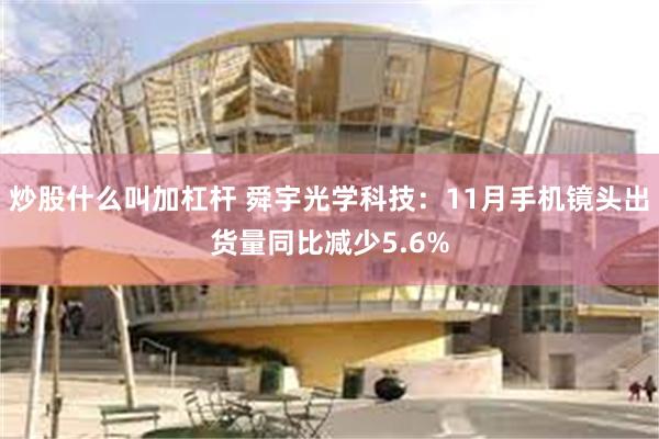 炒股什么叫加杠杆 舜宇光学科技：11月手机镜头出货量同比减少5.6%