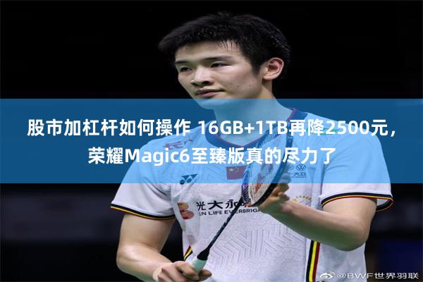 股市加杠杆如何操作 16GB+1TB再降2500元，荣耀Magic6至臻版真的尽力了