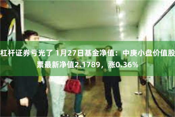 杠杆证券亏光了 1月27日基金净值：中庚小盘价值股票最新净值2.1789，涨0.36%