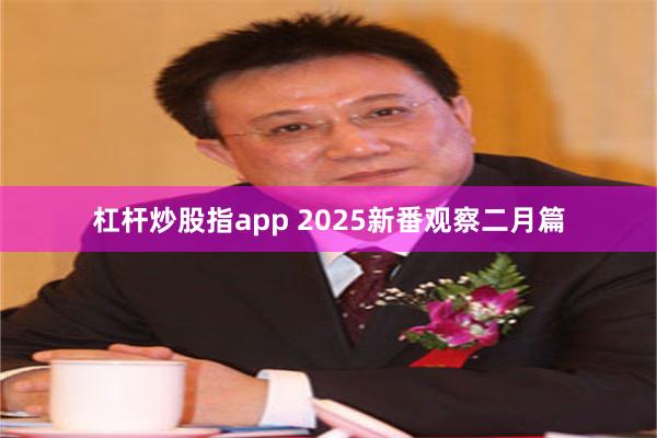 杠杆炒股指app 2025新番观察二月篇