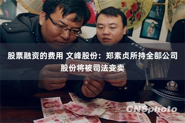 股票融资的费用 文峰股份：郑素贞所持全部公司股份将被司法变卖